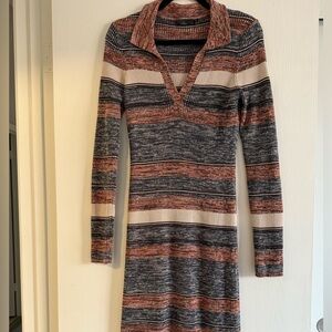 Prana Multicolor Striped Long Sleeve Dress